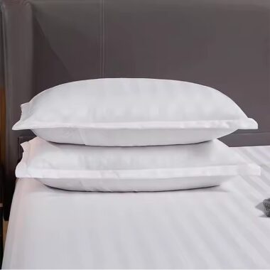 White down duvet bedding set styled in luxury hotel room for premium comfort