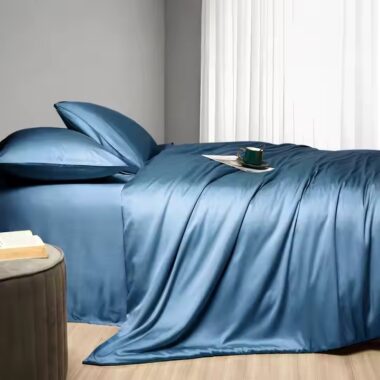 Soft, breathable, luxury down-filled hotel bedding set in elegant white