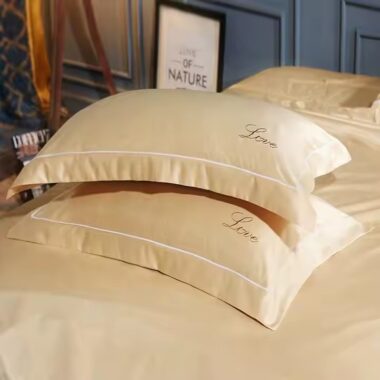 Luxury embroidered ultra-soft pillow and pillowcase set for hotel linen