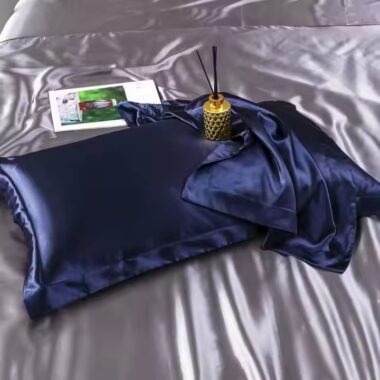Solid Color Silk Hotel Pillow and Pillowcase Set