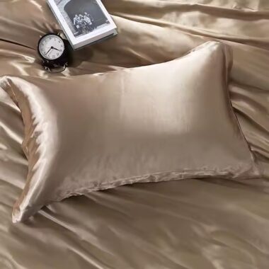 Solid Color Silk Hotel Pillow and Pillowcase Set