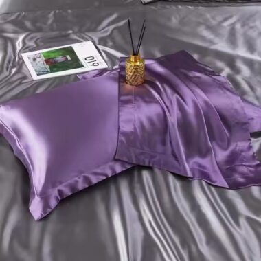 Solid Color Silk Hotel Pillow and Pillowcase Set