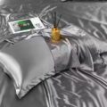 Solid Color Silk Hotel Pillow and Pillowcase Set