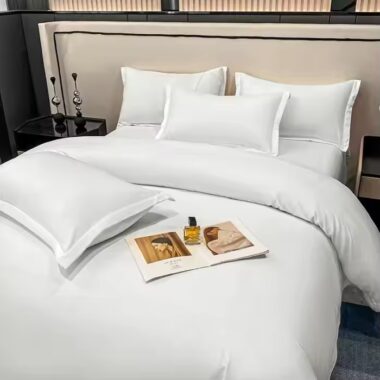 Premium 100% Cotton Hotel Bedding Set with White Duvet and Pillowcases