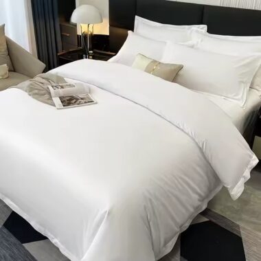 Premium 100% Cotton Hotel Bedding Set with White Duvet and Pillowcases