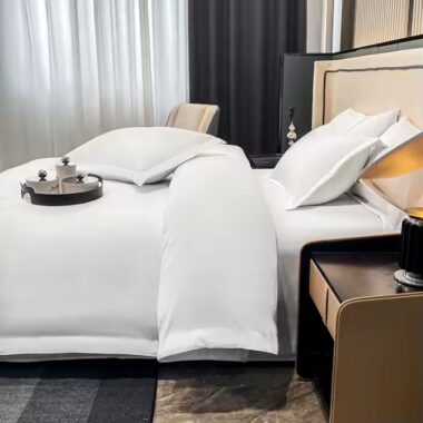 Premium 100% Cotton Hotel Bedding Set with White Duvet and Pillowcases