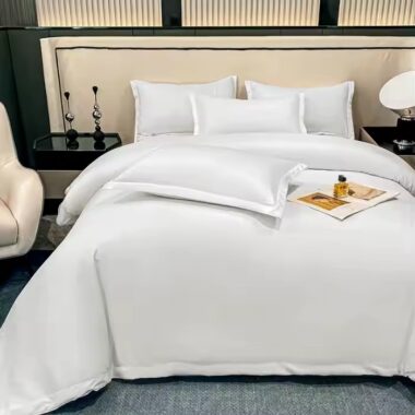Premium 100% Cotton Hotel Bedding Set with White Duvet and Pillowcases