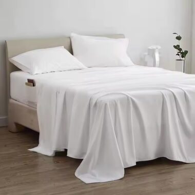 Soft white microfiber 4-piece hotel bedding set for comfort and durability