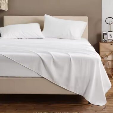 Soft white microfiber 4-piece hotel bedding set for comfort and durability