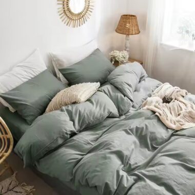 100% Washed Cotton Hotel Duvet and Cover Set – Ultra Soft and Breathable