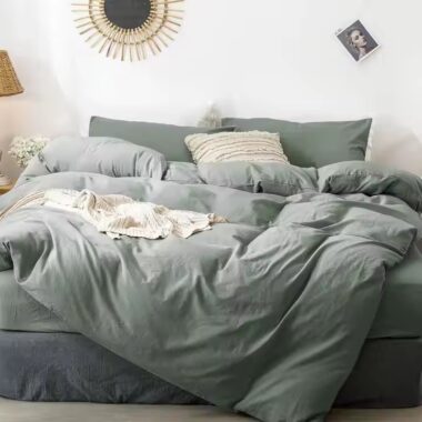 100% Washed Cotton Hotel Duvet and Cover Set – Ultra Soft and Breathable