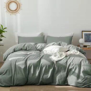 100% Washed Cotton Hotel Duvet and Cover Set – Ultra Soft and Breathable