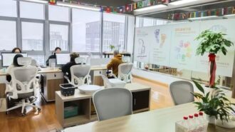 Professional hotel linen team with designers and sales staff