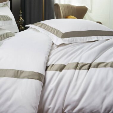 Luxury jacquard embroidered cotton hotel bedding set premium style