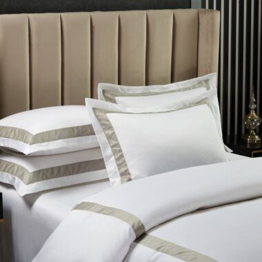 Luxury jacquard embroidered cotton hotel bedding set premium style