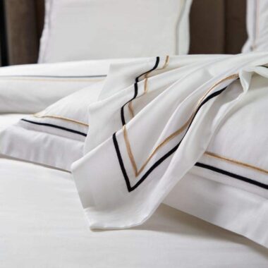 Luxury jacquard embroidered cotton hotel bedding set premium style