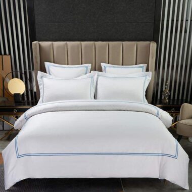 Luxury jacquard embroidered cotton hotel bedding set premium style