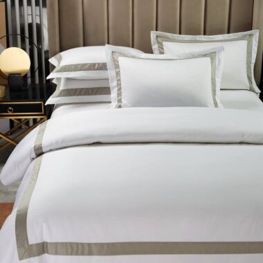Luxury jacquard embroidered cotton hotel bedding set premium style
