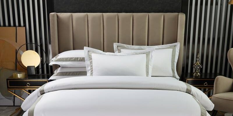 Luxury jacquard embroidered cotton hotel bedding set premium style