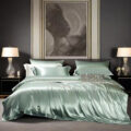 Luxury mulberry silk hotel bedding set with smooth elegant sheen