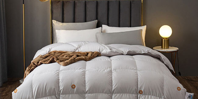 Modern breathable winter luxury hotel duvet in pure white