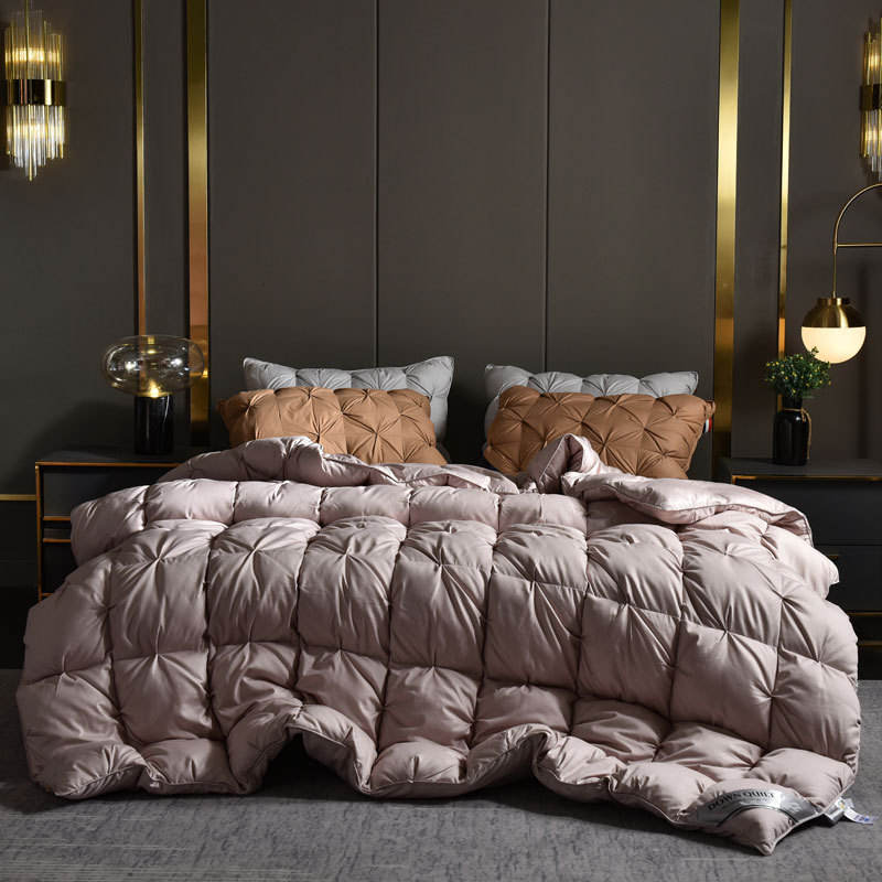 Modern luxury winter hotel duvet with warm fluffy loft