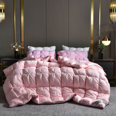 Modern luxury winter hotel duvet with warm fluffy loft