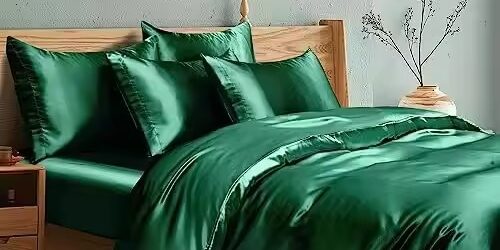 Oversized satin hotel bedding set with smooth luxury finish