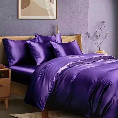 Oversized satin hotel bedding set with smooth luxury finish