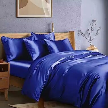 Oversized satin hotel bedding set with smooth luxury finish