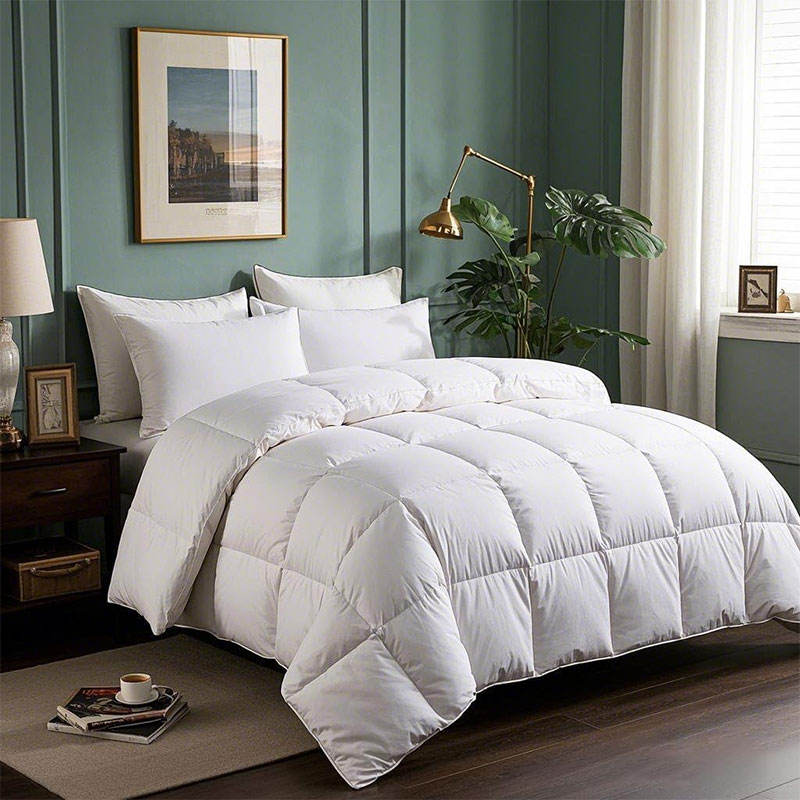 Ultra warm fluffy luxury white hotel duvet with high loft